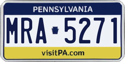 PA license plate MRA5271