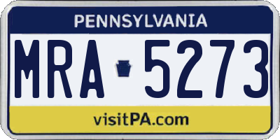 PA license plate MRA5273