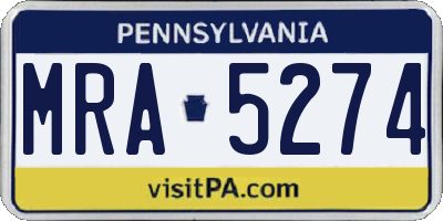 PA license plate MRA5274