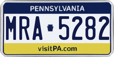 PA license plate MRA5282