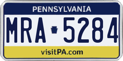 PA license plate MRA5284