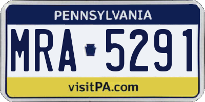 PA license plate MRA5291