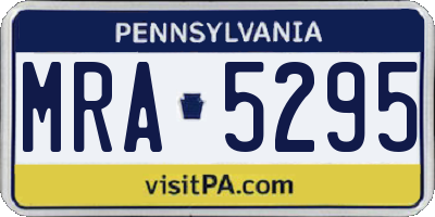 PA license plate MRA5295