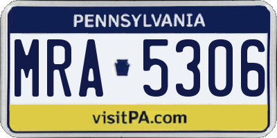 PA license plate MRA5306