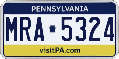 PA license plate MRA5324