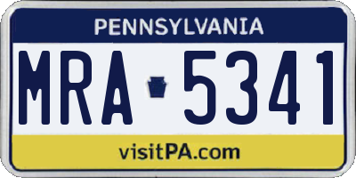 PA license plate MRA5341