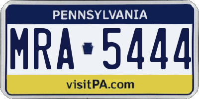 PA license plate MRA5444