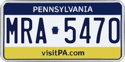 PA license plate MRA5470