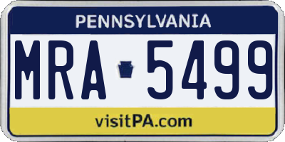 PA license plate MRA5499
