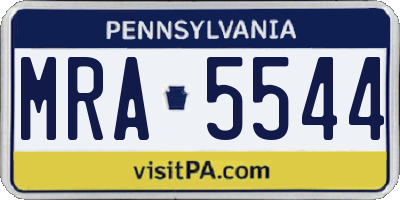 PA license plate MRA5544