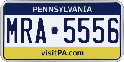 PA license plate MRA5556