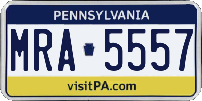 PA license plate MRA5557