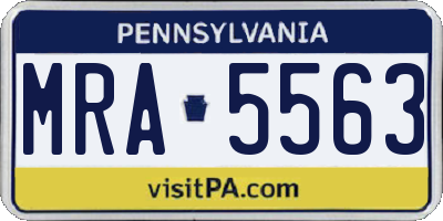 PA license plate MRA5563