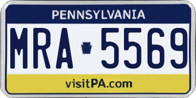 PA license plate MRA5569