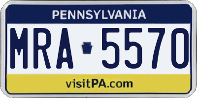 PA license plate MRA5570