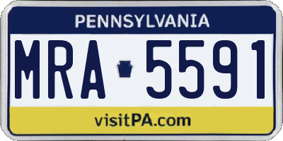 PA license plate MRA5591