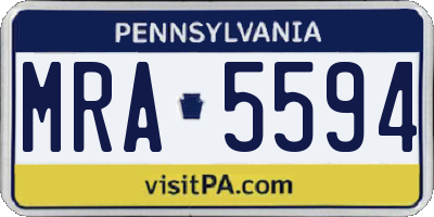 PA license plate MRA5594
