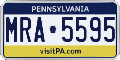PA license plate MRA5595