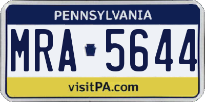 PA license plate MRA5644