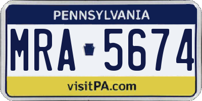 PA license plate MRA5674