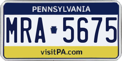 PA license plate MRA5675