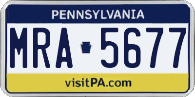 PA license plate MRA5677