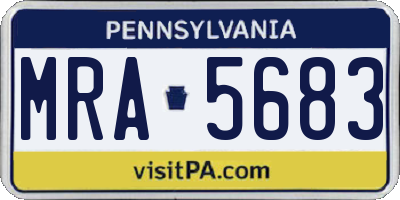 PA license plate MRA5683