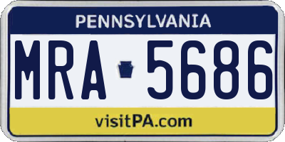 PA license plate MRA5686
