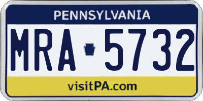PA license plate MRA5732
