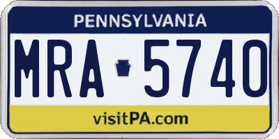 PA license plate MRA5740