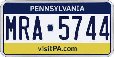 PA license plate MRA5744