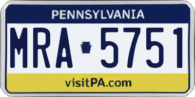 PA license plate MRA5751