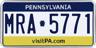 PA license plate MRA5771
