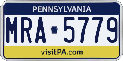 PA license plate MRA5779