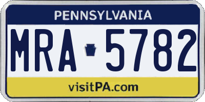 PA license plate MRA5782
