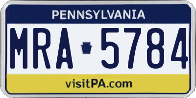 PA license plate MRA5784