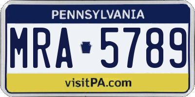 PA license plate MRA5789