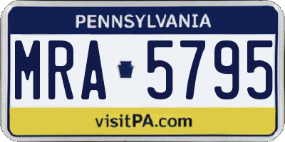PA license plate MRA5795