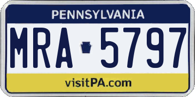 PA license plate MRA5797