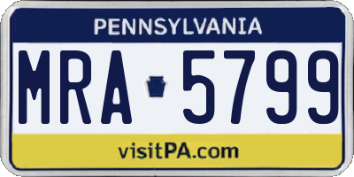 PA license plate MRA5799