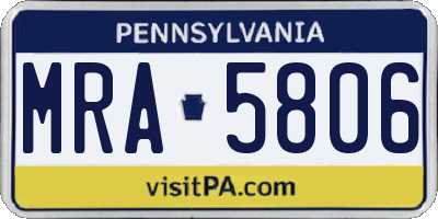 PA license plate MRA5806