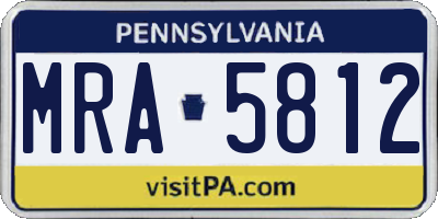 PA license plate MRA5812