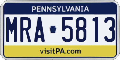 PA license plate MRA5813
