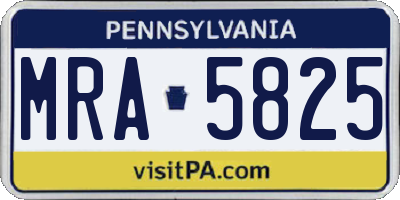 PA license plate MRA5825