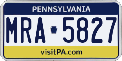 PA license plate MRA5827
