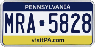 PA license plate MRA5828