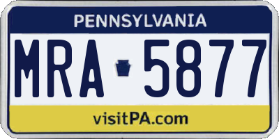 PA license plate MRA5877