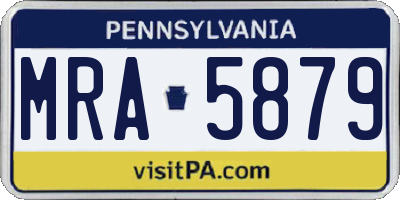 PA license plate MRA5879