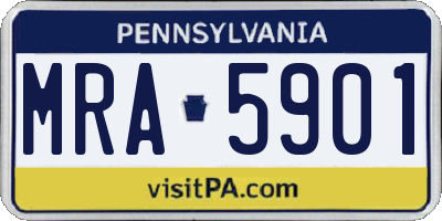 PA license plate MRA5901
