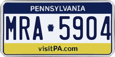 PA license plate MRA5904